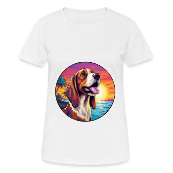 Artois Hund Rasse Bunte Karikatur Aquarell - Frauen T-Shirt atmungsaktiv - Weiß - Vorne - AI Model Female 172 dark (172cm)