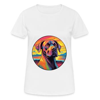 Belgische Dogge Hunderasse Bunte Karikatur Waterco - Frauen T-Shirt atmungsaktiv - Weiß - Vorne - AI Model Female 172 dark (172cm)