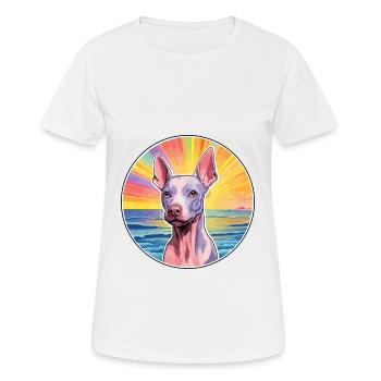 American Hairless Terrier Race de chien Carto coloré - T-shirt respirant Femme - blanc - Devant - AI Model Female 172 dark (172cm)