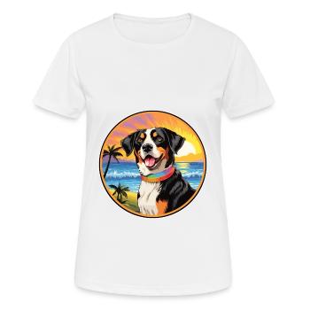 Appenzeller Sennenhund Dog Breed Colorful Cartoon - Women's Breathable T-Shirt - white - Front - AI Model Female 172 dark (172cm)