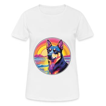 Australian Kelpie Dog Breed Colorful Cartoon Water - Women's Breathable T-Shirt - white - Front - AI Model Female 172 dark (172cm)
