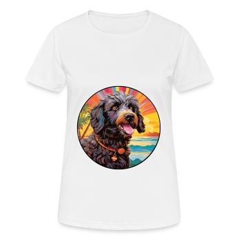 Barbet Dog Breed Colorful Cartoon Watercolor - Women's Breathable T-Shirt - white - Front - AI Model Female 172 dark (172cm)