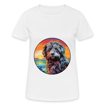 Bergamasco Schäferhund Rasse Bunte Karikatur Wat - Frauen T-Shirt atmungsaktiv - Weiß - Vorne - AI Model Female 172 dark (172cm)