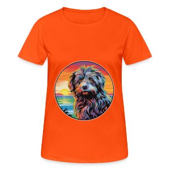 Bergamasco Schäferhund Rasse Bunte Karikatur Wat - Frauen T-Shirt atmungsaktiv - Neonorange - Vorne - AI Model Female 172 dark (172cm)