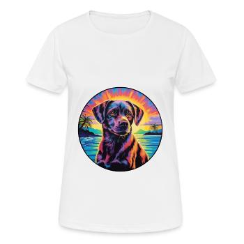 Berger de Beauce Hunderasse bunte Karikatur Wasserc - Frauen T-Shirt atmungsaktiv - Weiß - Vorne - AI Model Female 172 dark (172cm)