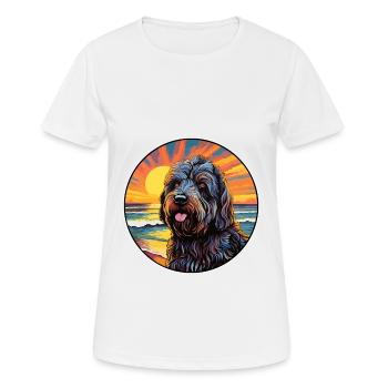 Race de chien Terrier russe noir Dessin animé coloré W - T-shirt respirant Femme - blanc - Devant - AI Model Female 172 dark (172cm)