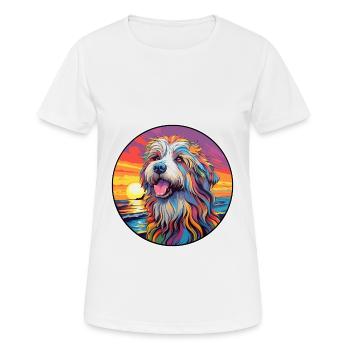 Bergamasco Schäferhund Hund Rasse Bunte Karikatur Wat - Frauen T-Shirt atmungsaktiv - Weiß - Vorne - AI Model Female 172 dark (172cm)