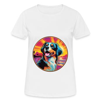 Berner Laufhund Dog Breed Colorful Cartoon Waterco - Women's Breathable T-Shirt - white - Front - AI Model Female 172 dark (172cm)