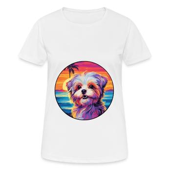Bichon Yorkie Dog Breed Colorful Cartoon Watercolo - Women's Breathable T-Shirt - white - Front - AI Model Female 172 dark (172cm)