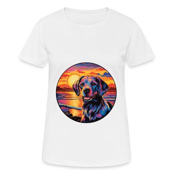 Billy Dog Breed Aquarelle de dessin animé coloré - T-shirt respirant Femme - blanc - Devant - AI Model Female 172 dark (172cm)