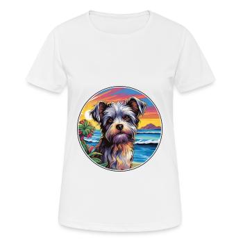 Biewer Terrier Dog Breed Colorful Cartoon Watercol - Women's Breathable T-Shirt - white - Front - AI Model Female 172 dark (172cm)