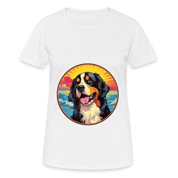 Bernese Mountain Dog Breed Colorful Cartoon Waterc - Women's Breathable T-Shirt - white - Front - AI Model Female 172 dark (172cm)