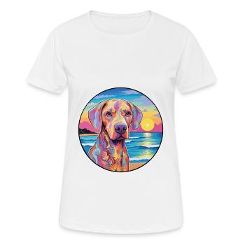 Braque Saint Germain Race De Chien Coloré Cartoon Wa - T-shirt respirant Femme - blanc - Devant - AI Model Female 172 dark (172cm)