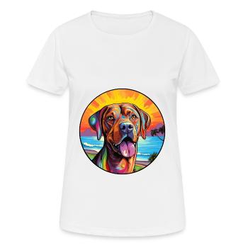 Mastiff brésilien race de chien coloré dessin animé eau - T-shirt respirant Femme - blanc - Devant - AI Model Female 172 dark (172cm)