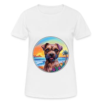 Border Terrier Chien Race Coloré Cartoon Watercol - T-shirt respirant Femme - blanc - Devant - AI Model Female 172 dark (172cm)