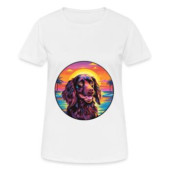 Boykin Épagneul Chien Race Coloré Cartoon Watercol - T-shirt respirant Femme - blanc - Devant - AI Model Female 172 dark (172cm)
