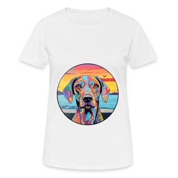 Braque Francais Dog Breed Colorful Cartoon Waterco - Women's Breathable T-Shirt - white - Front - AI Model Female 172 dark (172cm)