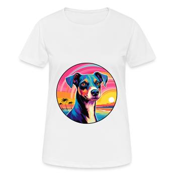 Terrier brésilien race de chien coloré dessin animé eau - T-shirt respirant Femme - blanc - Devant - AI Model Female 172 dark (172cm)