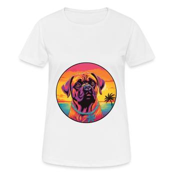 Bullmastiff chien race coloré dessin animé aquarelle - T-shirt respirant Femme - blanc - Devant - AI Model Female 172 dark (172cm)