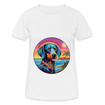 Cao De Gado Transmontano Dog Breed Colorful Cartoo - Women's Breathable T-Shirt - white - Front - AI Model Female 172 dark (172cm)