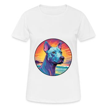 Blau Thai Ridgeback Hunderasse Bunte Karikatur Wat - Frauen T-Shirt atmungsaktiv - Weiß - Vorne - AI Model Female 172 dark (172cm)