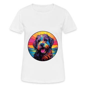 Bouvier Des Ardennes Race De Chien Coloré Cartoon Wa - T-shirt respirant Femme - blanc - Devant - AI Model Female 172 dark (172cm)