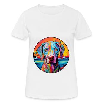 Braque Du Bourbonnais Hunderasse Bunte Karikatur W - Frauen T-Shirt atmungsaktiv - Weiß - Vorne - AI Model Female 172 dark (172cm)