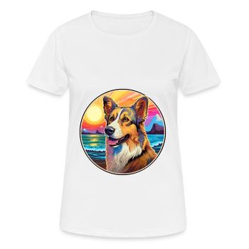 Bucovine Berger Chien Race Coloré Dessin Animé Eau - T-shirt respirant Femme - blanc - Devant - AI Model Female 172 dark (172cm)
