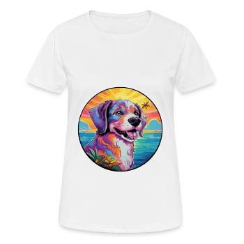 Cao De Castro Laboreiro Race De Chien Coloré Dessin Animé - T-shirt respirant Femme - blanc - Devant - AI Model Female 172 dark (172cm)