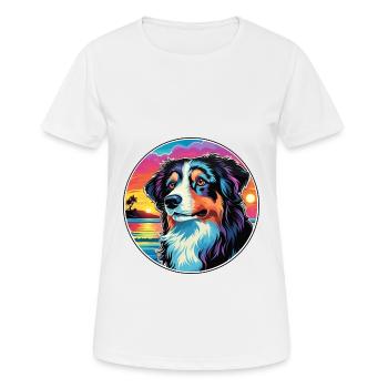 Race de chien de berger des Carpates Dessin animé coloré Wat - T-shirt respirant Femme - blanc - Devant - AI Model Female 172 dark (172cm)