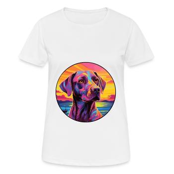 Burgos Pointer Dog Breed Colorful Cartoon Watercol - Women's Breathable T-Shirt - white - Front - AI Model Female 172 dark (172cm)