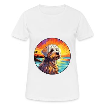 Cao De Seo Miguel Race De Chien Coloré Dessin Animé Eau - T-shirt respirant Femme - blanc - Devant - AI Model Female 172 dark (172cm)