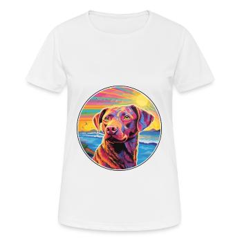 Chesapeake Bay Retriever Dog Breed Colorful Cartoo - Women's Breathable T-Shirt - white - Front - AI Model Female 172 dark (172cm)