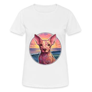 Cirneco Dell Etna Dog Breed Colorful Cartoon Water - Women's Breathable T-Shirt - white - Front - AI Model Female 172 dark (172cm)
