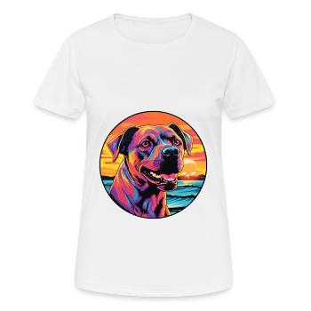 Cordoba Chien De Combat Race Coloré Cartoon Waterc - T-shirt respirant Femme - blanc - Devant - AI Model Female 172 dark (172cm)