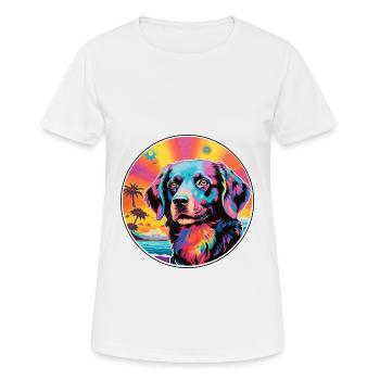 Drever chien race coloré dessin animé aquarelle - T-shirt respirant Femme - blanc - Devant - AI Model Female 172 dark (172cm)