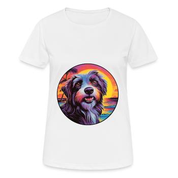 Catalan Sheepdog Dog Breed Colorful Cartoon Waterc - Women's Breathable T-Shirt - white - Front - AI Model Female 172 dark (172cm)