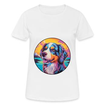 Caucasian Ovcharka Dog Breed Colorful Cartoon Wate - Women's Breathable T-Shirt - white - Front - AI Model Female 172 dark (172cm)