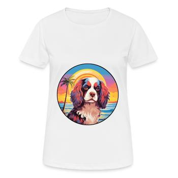 Cavalier King Charles Épagneul Race De Chien Coloré C - T-shirt respirant Femme - blanc - Devant - AI Model Female 172 dark (172cm)