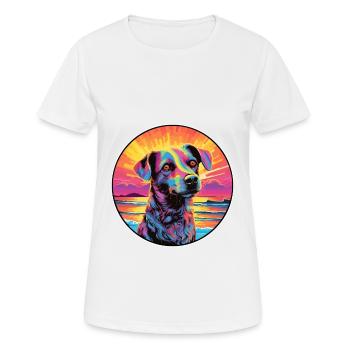 Cesky Fousek Hunderasse Buntes Karikatur-Aquarell - Frauen T-Shirt atmungsaktiv - Weiß - Vorne - AI Model Female 172 dark (172cm)