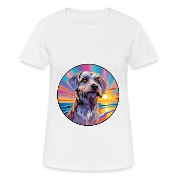 Cesky Terrier Hunderasse Bunte Karikatur Watercolo - Frauen T-Shirt atmungsaktiv - Weiß - Vorne - AI Model Female 172 dark (172cm)