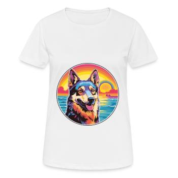 Tschechoslowakische Wolfhund-Hunderasse Bunte Karikatur Wa - Frauen T-Shirt atmungsaktiv - Weiß - Vorne - AI Model Female 172 dark (172cm)