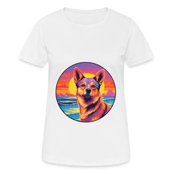 Dingo Dog Breed Colorful Cartoon Watercolor - Women's Breathable T-Shirt - white - Front - AI Model Female 172 dark (172cm)