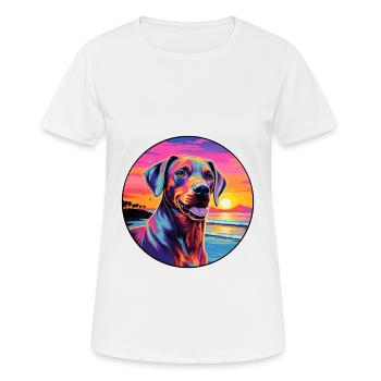 Cimarron Uruguayo Dog Breed Colorful Cartoon Water - Women's Breathable T-Shirt - white - Front - AI Model Female 172 dark (172cm)