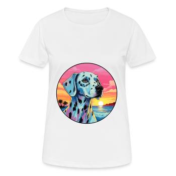 Dalmatinische Hunderasse buntes Karikatur-Aquarell - Frauen T-Shirt atmungsaktiv - Weiß - Vorne - AI Model Female 172 dark (172cm)