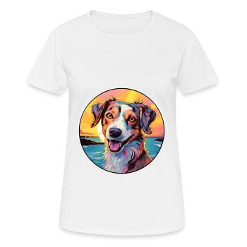 Danois Suédois Farmdog Race Chien Coloré Cartoon - T-shirt respirant Femme - blanc - Devant - AI Model Female 172 dark (172cm)