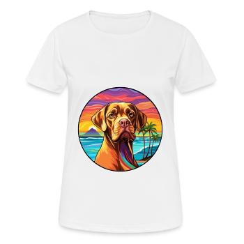 Bordeauxdogge Hunderasse buntes Karikaturwasser - Frauen T-Shirt atmungsaktiv - Weiß - Vorne - AI Model Female 172 dark (172cm)