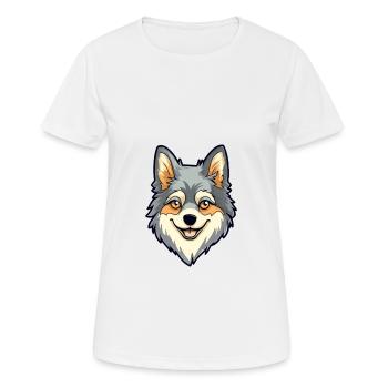 Alaska Klee Kai chien race dessin animé Kawaii Illustra - T-shirt respirant Femme - blanc - Devant - AI Model Female 172 dark (172cm)