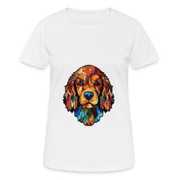 Cockapoo chien race aquarelle verre Illustration - T-shirt respirant Femme - blanc - Devant - AI Model Female 172 dark (172cm)