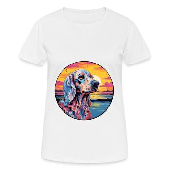 English Setter Dog Breed Colorful Cartoon Watercol - Women's Breathable T-Shirt - white - Front - AI Model Female 172 dark (172cm)